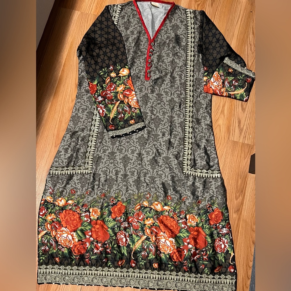 Pakistani/Indian silk embroidered shirt